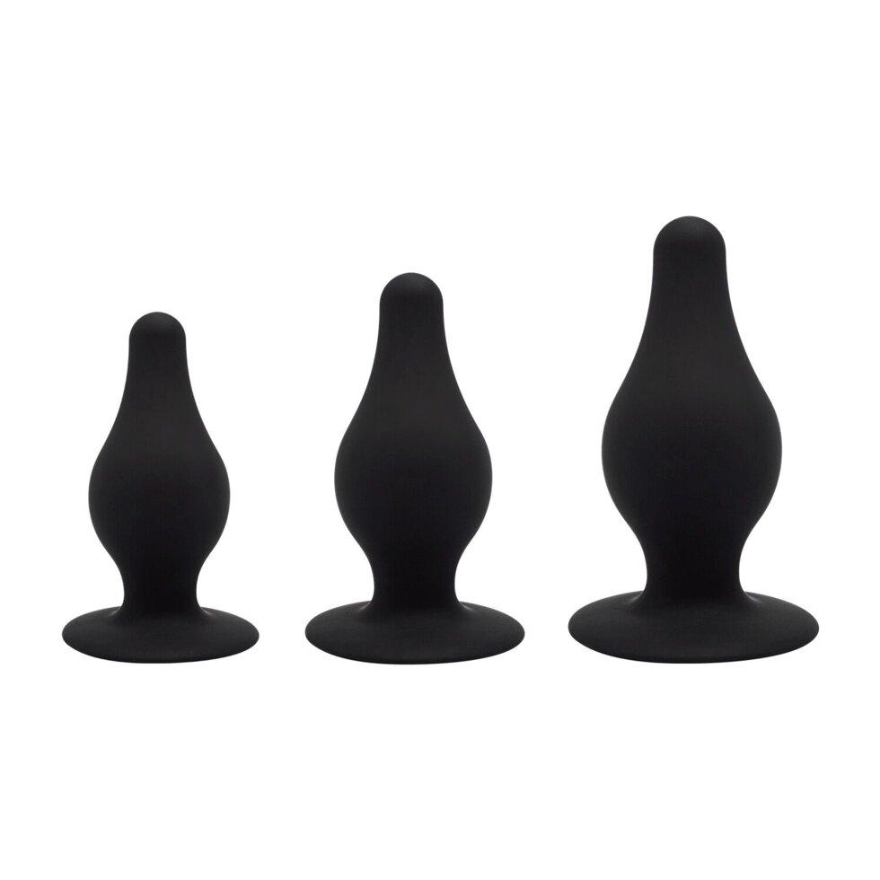 Набір анальних пробок SilexD Silicone Plug Kit двошарові, силікон + Silexpan, діаметр 3,4; 4; 4,5 см