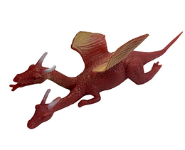 Іграшка Силіконова тягучка Дракон маленький Двоголовий Червоний 12 см 06809