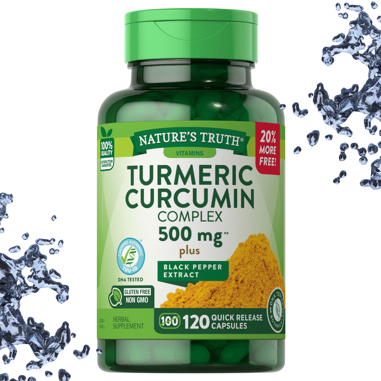 Турмерік Куркумін Nature's Truth Turmeric Curcumin Complex 500 мг 120 капсул, фото 1