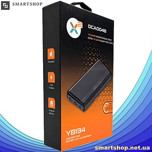 Портативний зарядний пристрій Dexim X2 YB134 20000mAh, Повербанк на 2 USB-виходи, Powerbank Чорний