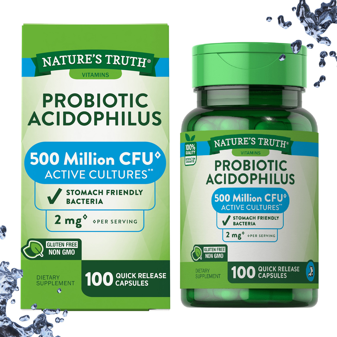 Пробіотик Nature's Truth Probiotic Acidophilus 500 million active culture 100 капсул (терміни до 11.2023)