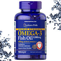 Риб'ячий жир Puritan's Pride Double Strength Omega-3 Fish Oil 1200 мг (600 мг Active Omega-3) 90 гелевих капсул