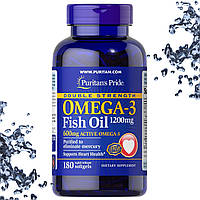 Риб'ячий жир Puritan's Pride Double Strength Omega-3 Fish Oil 1200 мг (600 мг Active Omega-3) 180 гелевих капсул