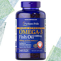 Рыбий жир Puritan's Pride Triple Strength Omega-3 Fish Oil 1400 мг 240 гелевых капсул