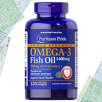 Рыбий жир Puritan's Pride Triple Strength Omega-3 Fish Oil 1400 мг 120 гелевых капсул