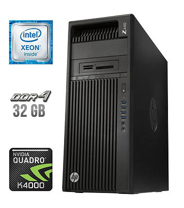 Раб.станція HP/Xeon E5-1630 v3 4 ядер 3.7Hz/32 GB DDR4 ECC/240GB SSD/Quadro K4000 3GB/700W/ DVD-RW, фото 2