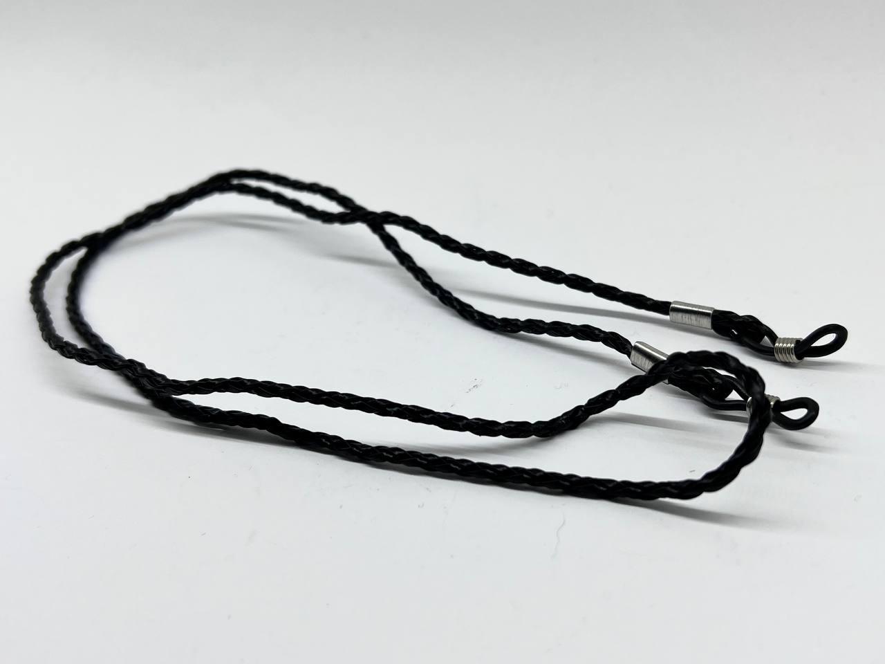 Шнурок держатель для очков плетеный косичка на силиконовых петлях Черный - фото 3 - id-p1731064313