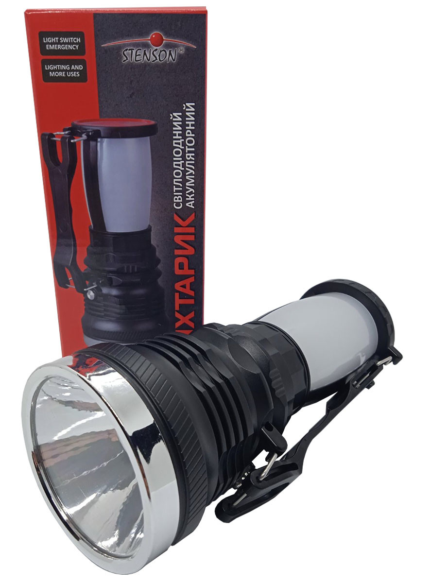 Ліхтар світлодіодний STENSON ME-4515 з акумулятором | 2-в-1: кемпінгова лампа та ручний прожектор 1600 мА·год, фото 1