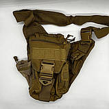 Тактична військова сумка через плече пісочна койот, фото 7