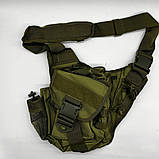 Тактична військова сумка через плече олива зелена, фото 5
