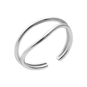 Срібна каблучка фалангова незамкнена без камінців