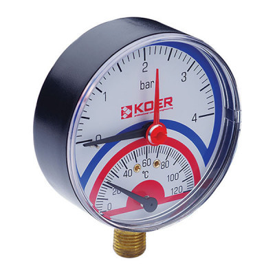 Термоманометр  радіальний 801R 4 BAR D=80ММ 1/2"