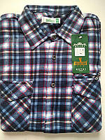 Мужская рубашка теплая из флисе синяя HETAI Размер XL