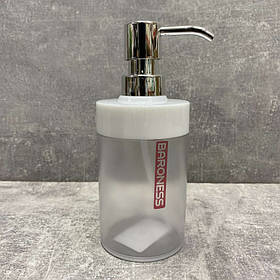 Дозатор для рідкого мила білий із срібним Baroness Limpia 20001