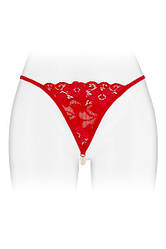 Трусики-стрінги із перлиною ниткою Fashion Secret VENUSINA Red, S/L