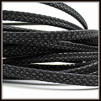 Шнур "Зміїна шкіра", 6*3 мм, чорний