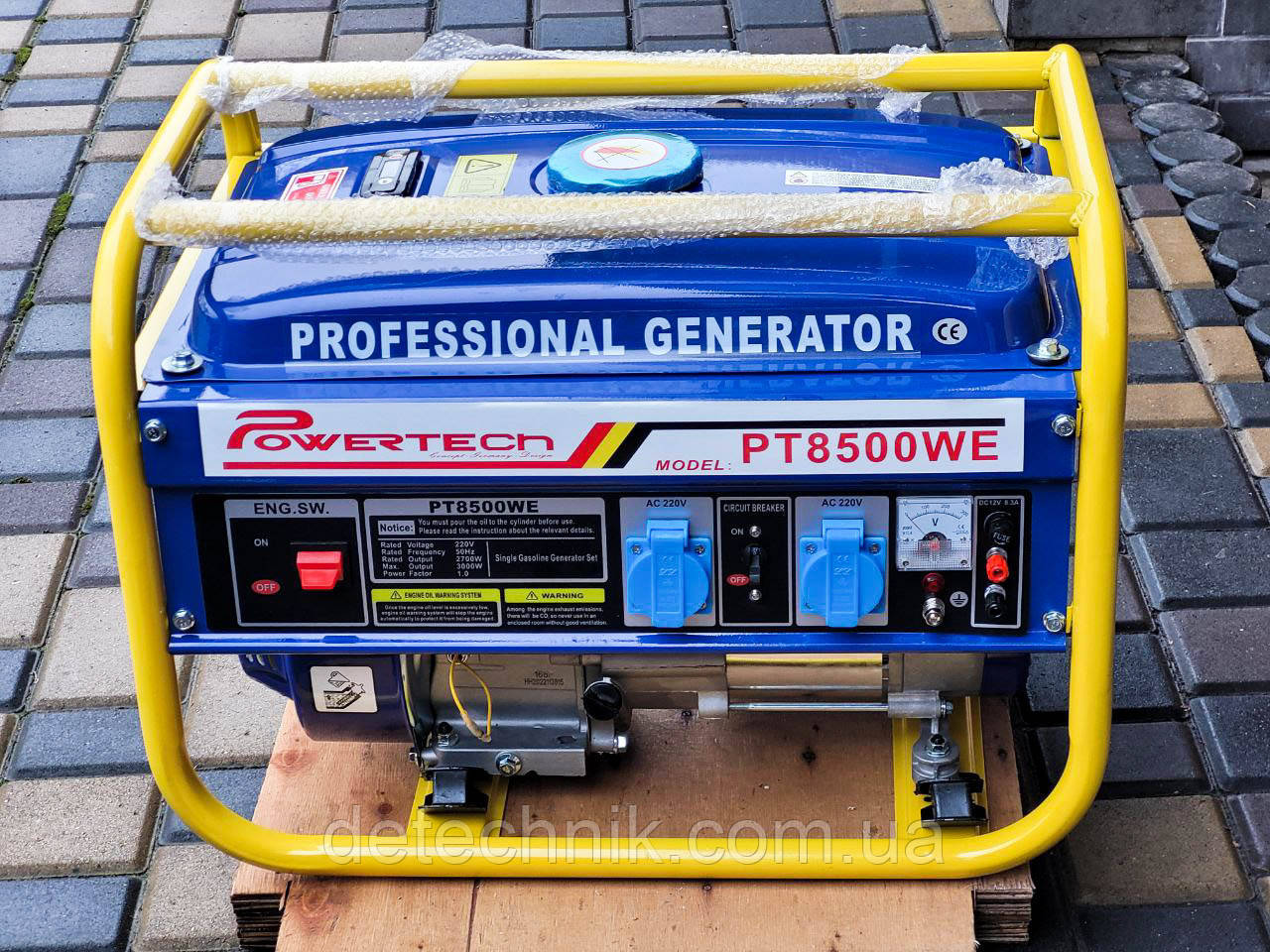 Генератор бензиновий 2.5-3 кВт однофазний Powertech PT8500WE
