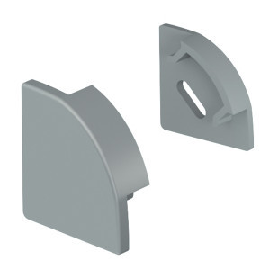 Заглушка без отвору ЗПУн 17х17мм для накладного Led профілю ЛПУн17