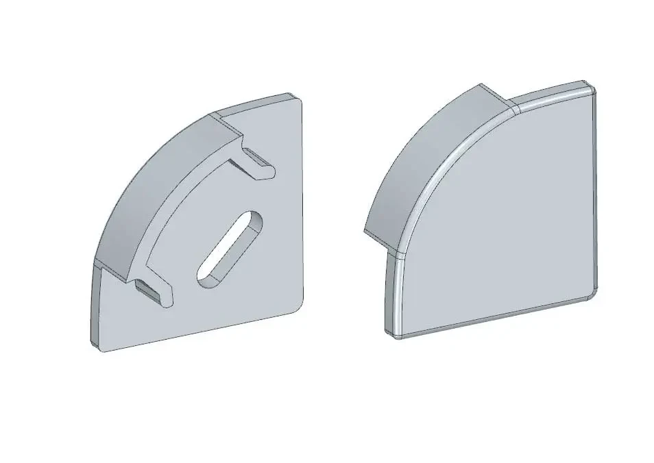 Заглушка без отвору 17х17мм для накладного Led профілю ЛПУн17