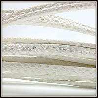 Шнур "Зміїна шкіра", 6*3 мм, білий