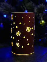Світильник декоративний скляний "Luca Lighting", led 15, 9*15 см, червоний, сніжинки, 3АА, фото 4