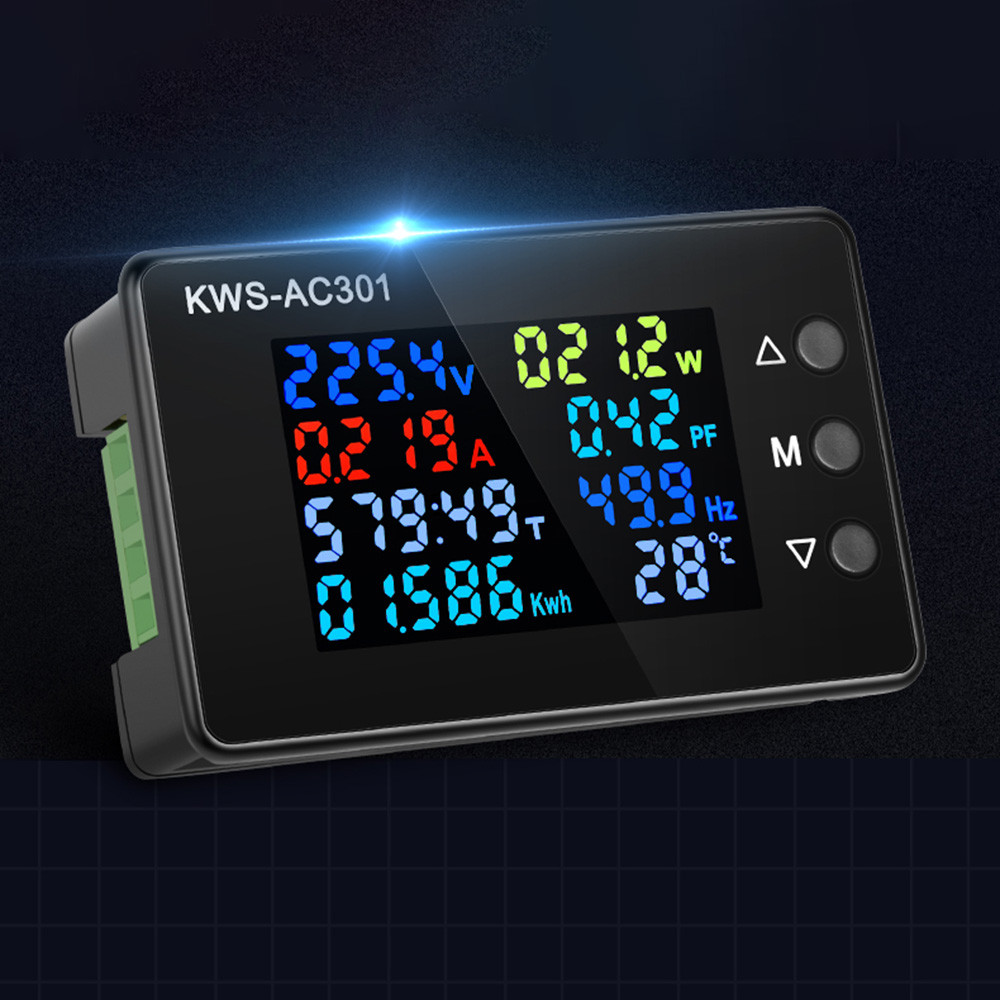 Цифровий ватметр змінного струму з частотоміром KWS-AC301, 100 А