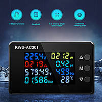 Цифровой ваттметр переменного тока с измерителем частоты KWS-AC301, 100А