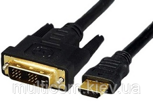 05-06-161. Шнур HDMI - DVI (штекер - штекер), Hi-Fi, gold pin, з фільтрами, в блістері, 8м