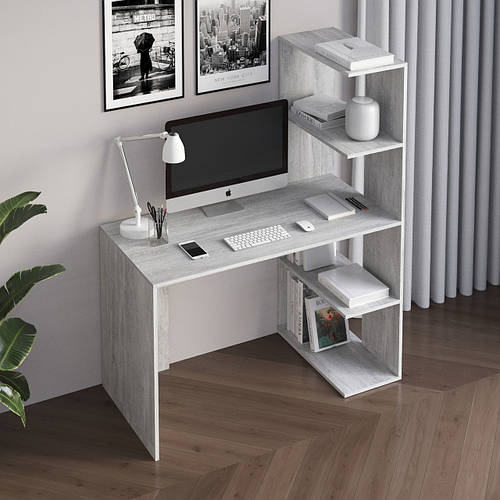 Купить Стол компьютерный, письменный стол стеллаж с полками справа M-17 ...