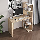Стіл комп'ютерний, письмовий стіл стелаж з полицями справа M-17, фото 5