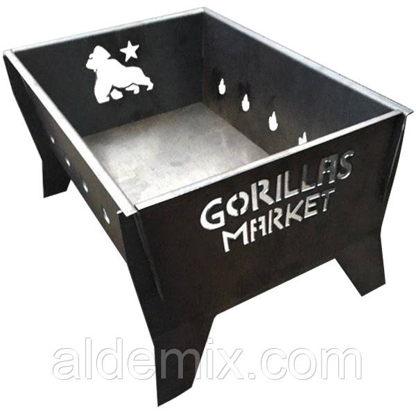 Мангал розкладний для шашлику Gorillas BBQ 2мм, фото 1