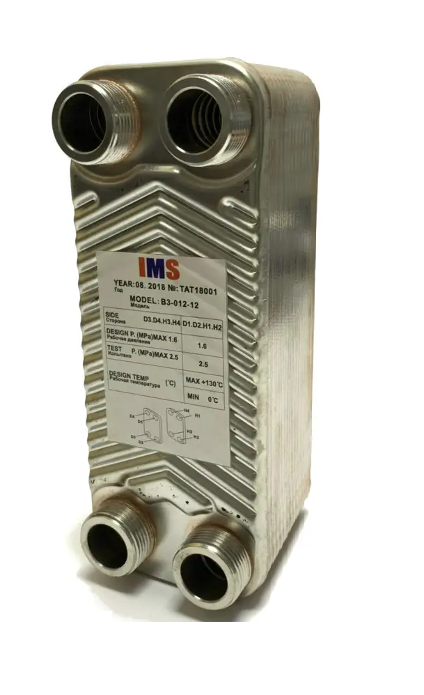 Теплообмінник IMS B3-012-12, 3/4" (10-20kW) пластинчастий паяний