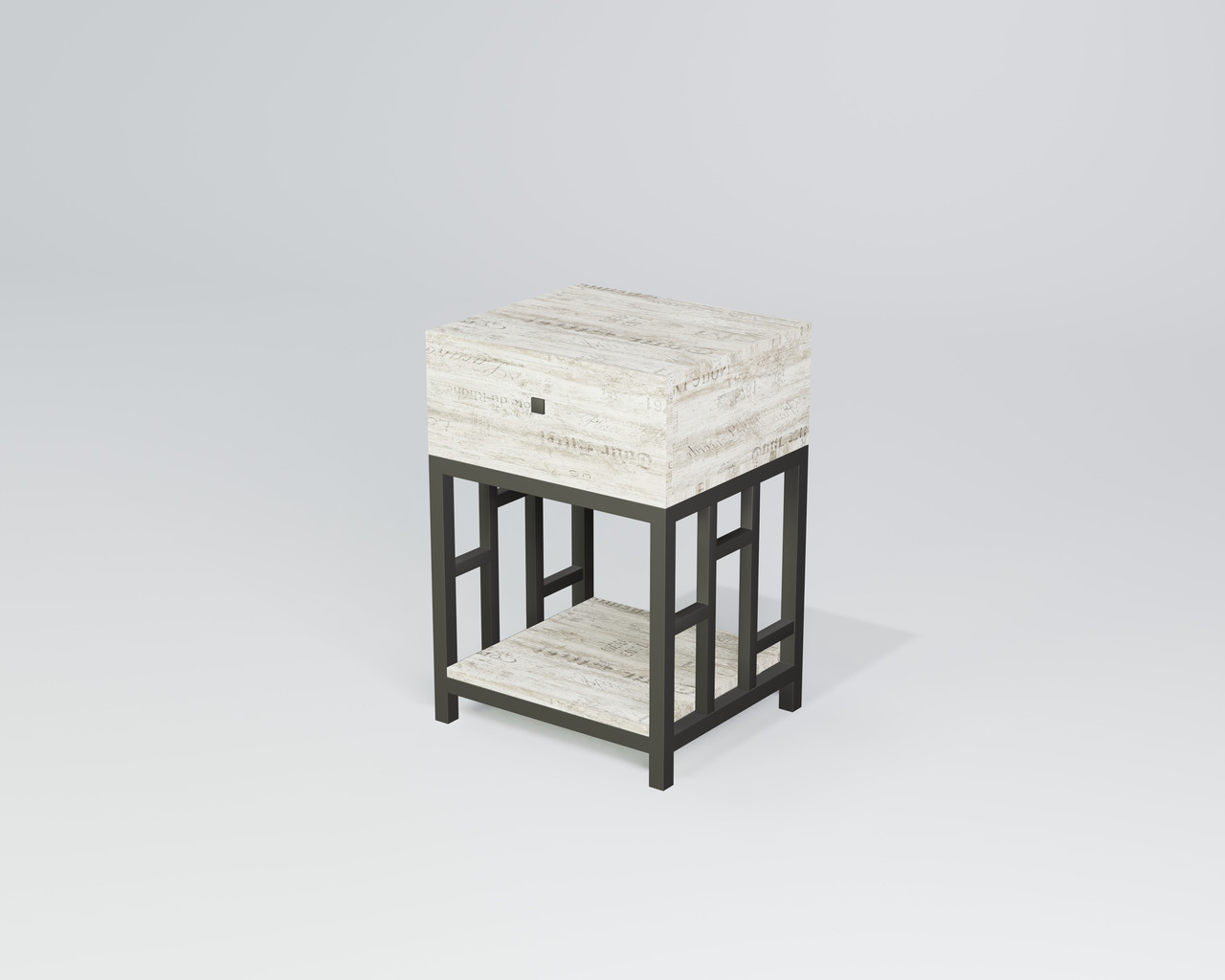 Приліжкова тумба Ренн ДСП Аляска метал Чорний оксамит (Tenero TM)