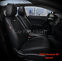 Чехлы каркасные автомобильные модель Diamond 5d FRONT на 2 передних сидения черный/ 26027