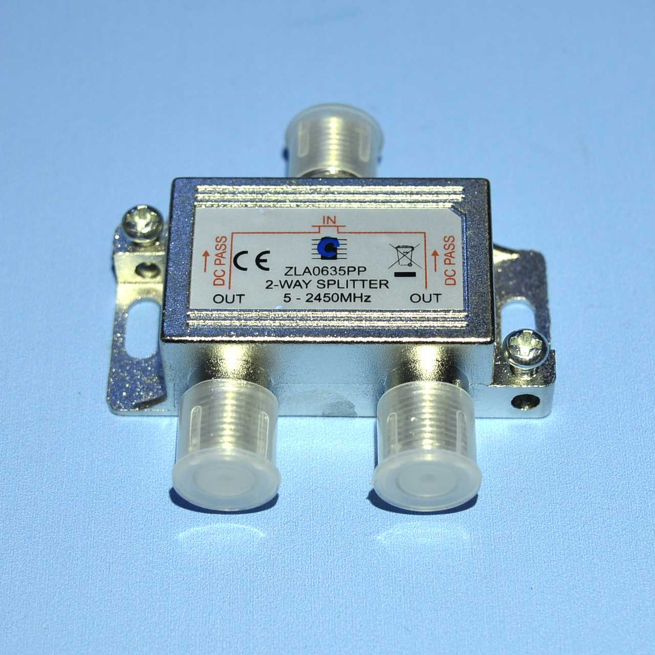 Сплітер TV 2-way HQ 5-2450MHz з проходж. живл. Cabletech ZLA0635PP, фото 1