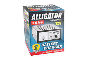Зарядний пристрій18А - 12V - стрілка - регул.сили струму - метал "Alligator" AC806