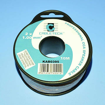 Кабель акуст. CCA прозорий 2х1,00мм кв. Cabletech KAB0395 бухта-10м