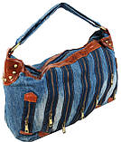 Жіноча джинсова Сумка buuba Fashion jeans bag синя, фото 3
