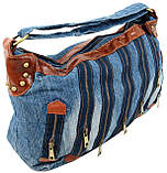 Жіноча джинсова Сумка buuba Fashion jeans bag синя, фото 4