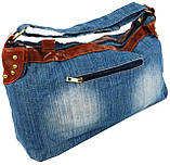 Жіноча джинсова Сумка buuba Fashion jeans bag синя, фото 6