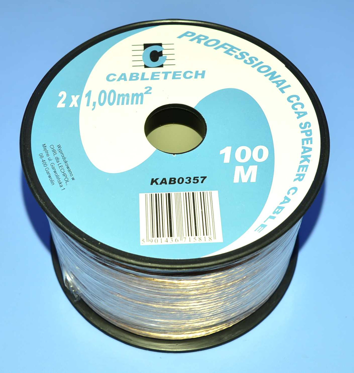 Кабель акуст. CCA прозор. 2х1,0мм кв. Cabletech KAB0357 /бухта 100м, фото 1