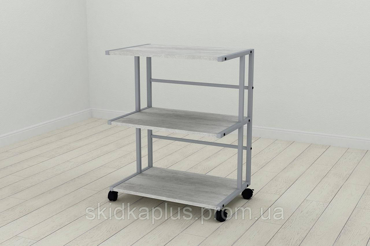Этажерка на Колесиках Ferrum-decor Камило 75x40x60 Металл Серый ДСП ...