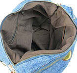 Уцінка! Циліндрична жіноча джинсова Сумка buuba Fashion jeans bag синя, фото 10