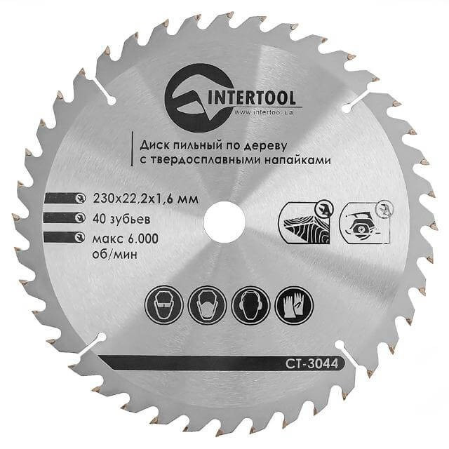 Диск Пильный По Древесине с Твердосплавными Напайками 230x22x1.6 Мм, 40 ...