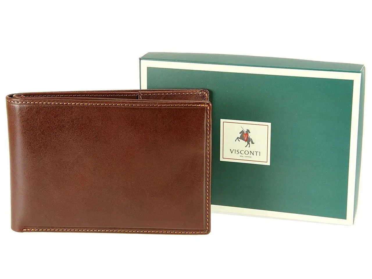 Коричневий шкіряний гаманець чоловічий Арт.MZ9 brown Visconti (Велікобританія)