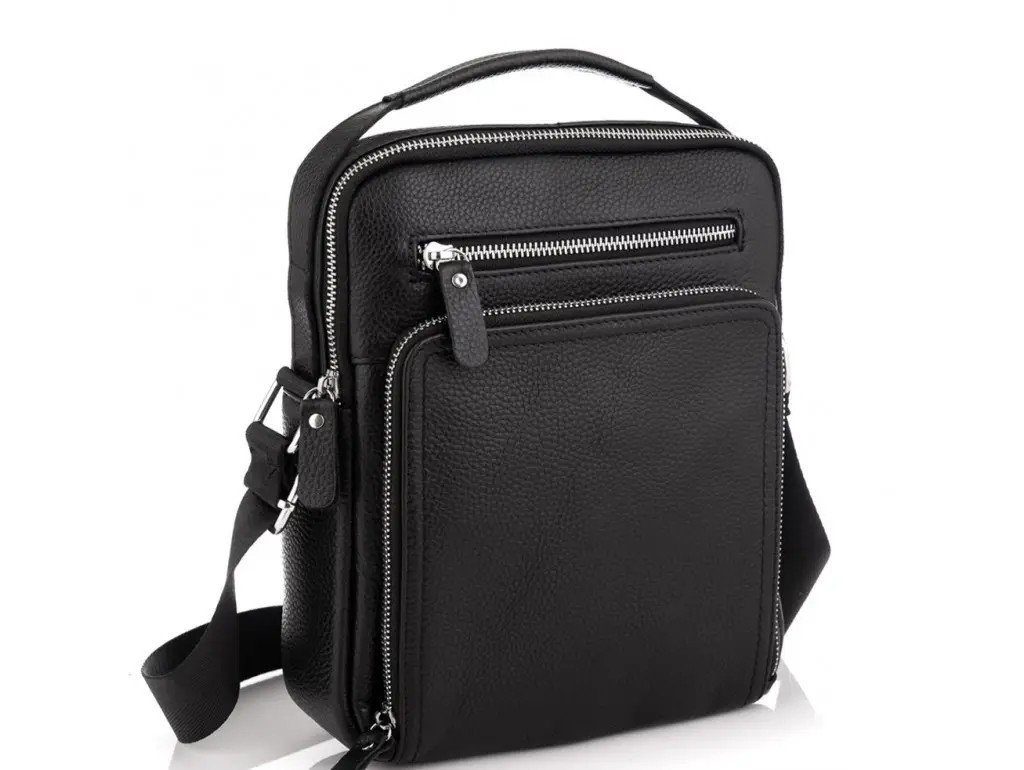 Чоловіча шкіряна сумка через плече чорний Арт.M5608-1A R.B (54)