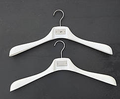 Плічка пластикові білий метал гачком для верхнього одягу 47 см Б/В