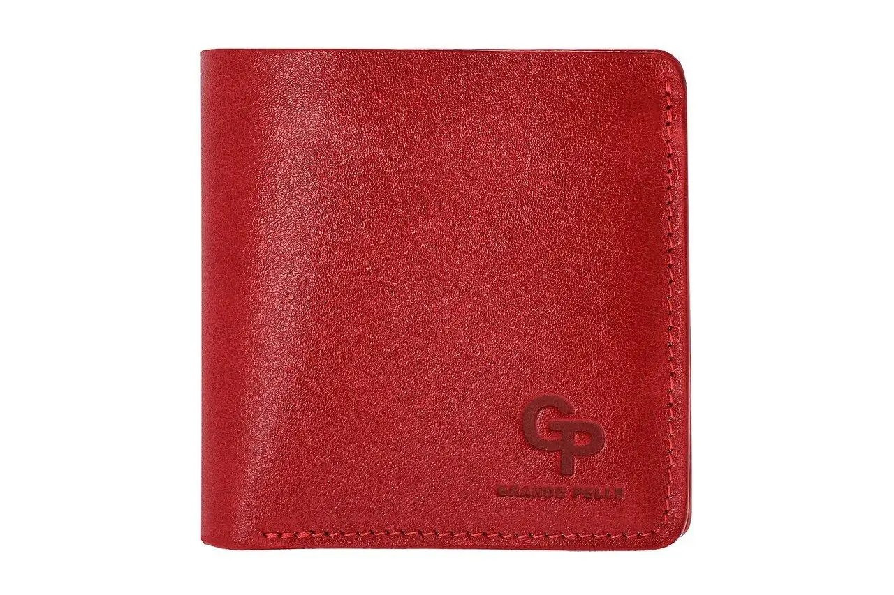 Женский маленький кошелек натуральная кожа красный Арт.5376/60 "GP" Італія - (Україна), фото 1