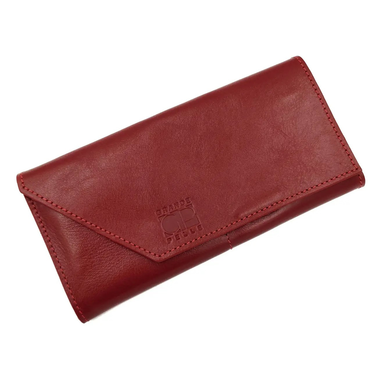 Оригінальний жіночий гаманець натуральна шкіра червоний Арт.5136/60 "GP" Італія — (Україна), фото 1