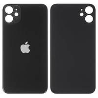 Скло корпусу iPhone 11 Black BIG (великий отвір) Original